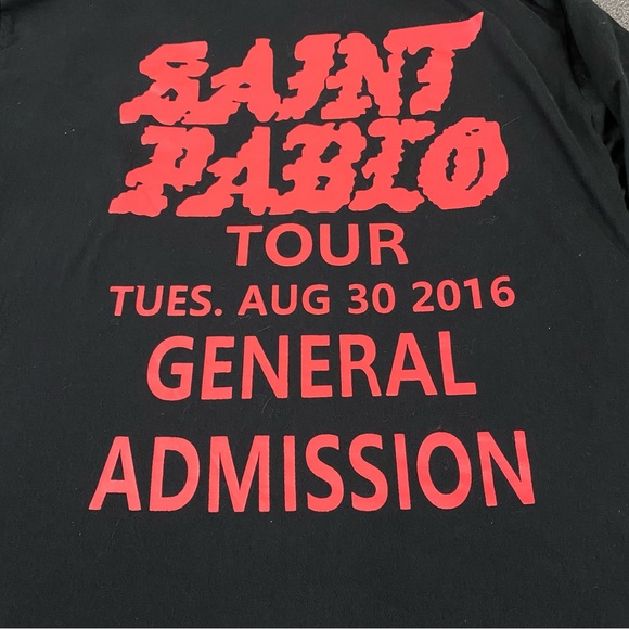 Kanye West Saint Pablo Tour General Admission Men’s Black Long-sleeves Size 2XL - Picture 6 of 9